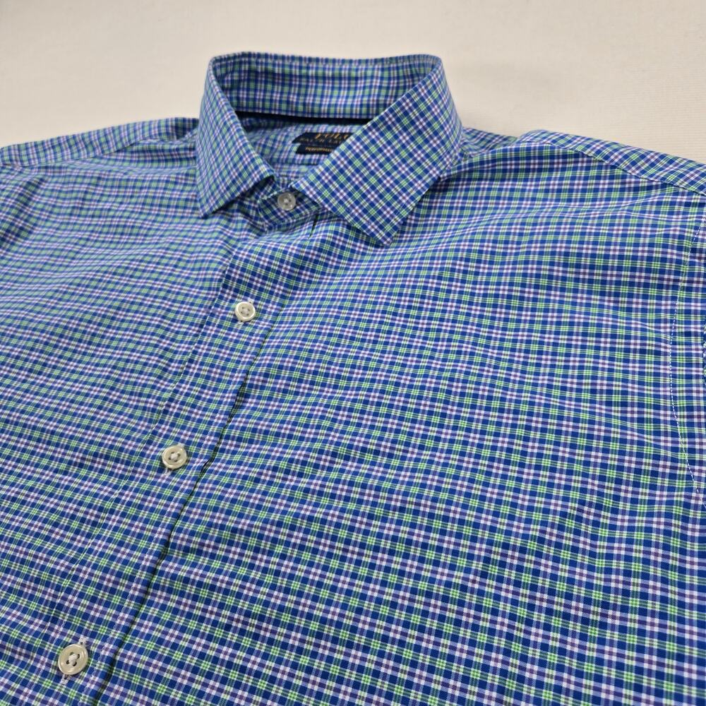 Polo Ralph Lauren Performance Blue Plaid Long Sleeve Button Shirt Men's Size XL